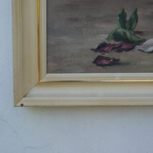 Vintage Floral Oil Painting on Canvas, Signed Still Life Artwork, 1950s - Image 6