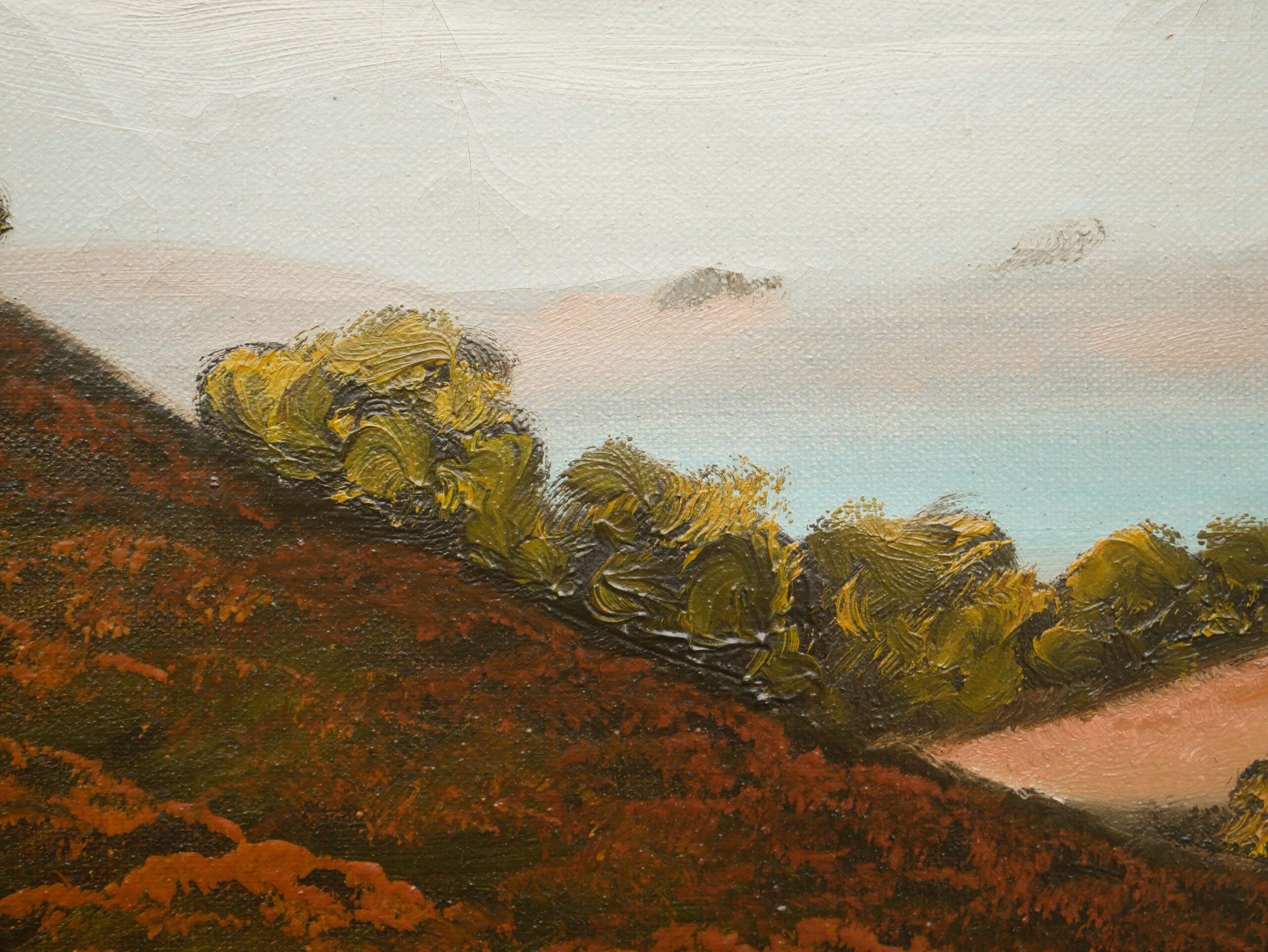 Large Vintage Scandinavian Cottage Landscape – Nordic Countryside Oil Painting - Image 6