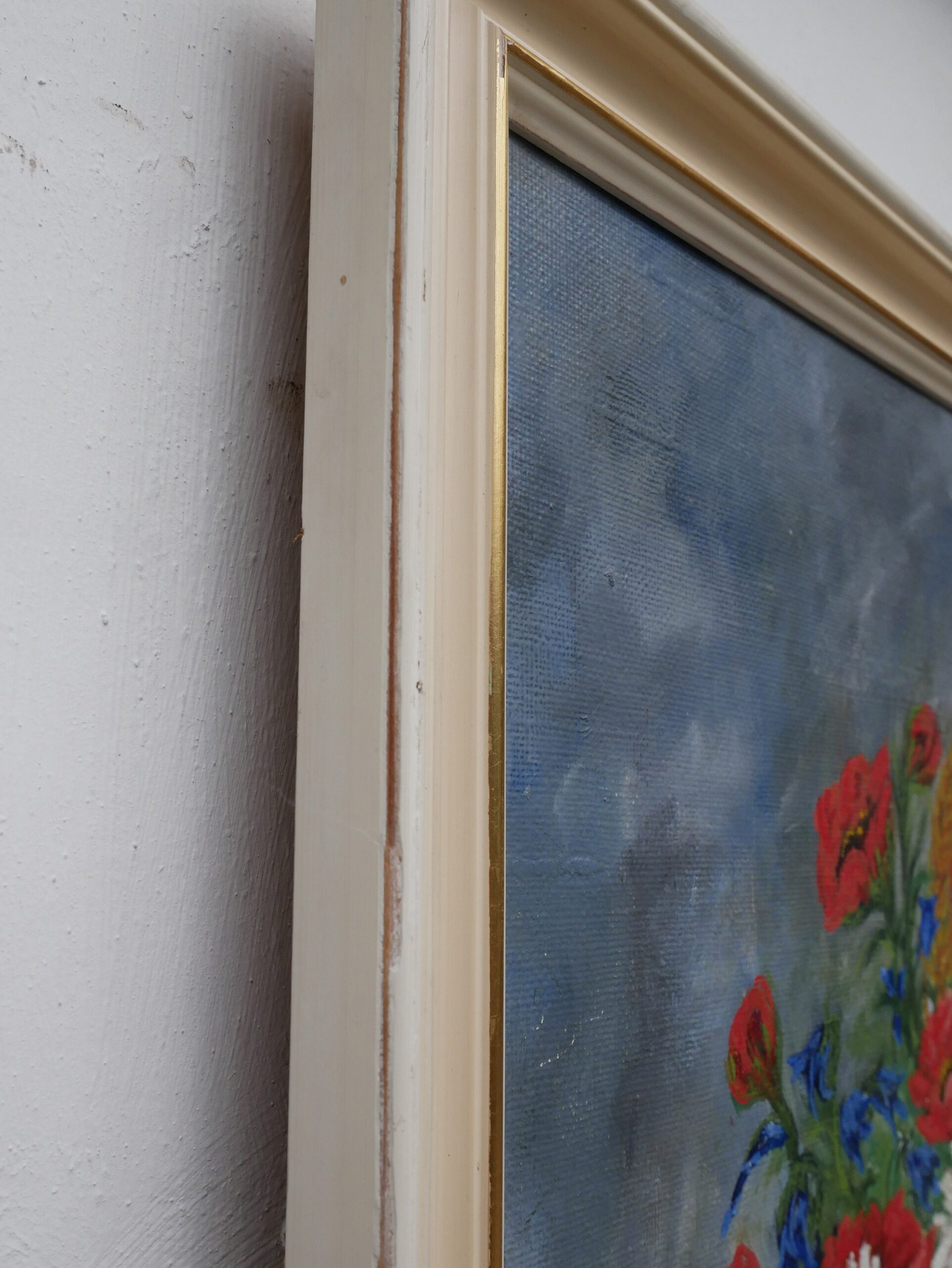 Vintage Floral Oil Painting: Signed Flower Bouquet Still Life, Mid-Century Danish Art - Image 3