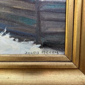 Vintage Danish Winter Landscape Oil Painting by Jacob Meier - Image 5