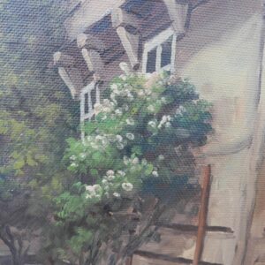 Original Danish Street Scene Oil Painting – Vintage Old Town Scandinavian Cityscape - Image 8