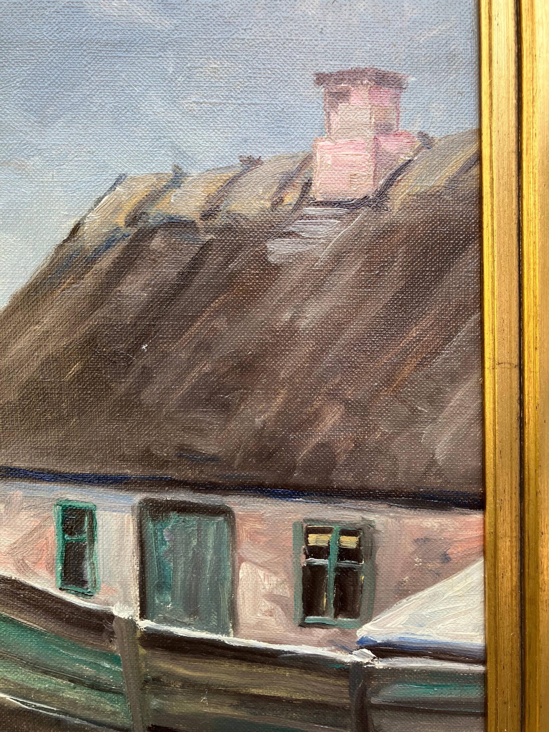 Vintage Danish Winter Landscape Oil Painting by Jacob Meier - Image 7