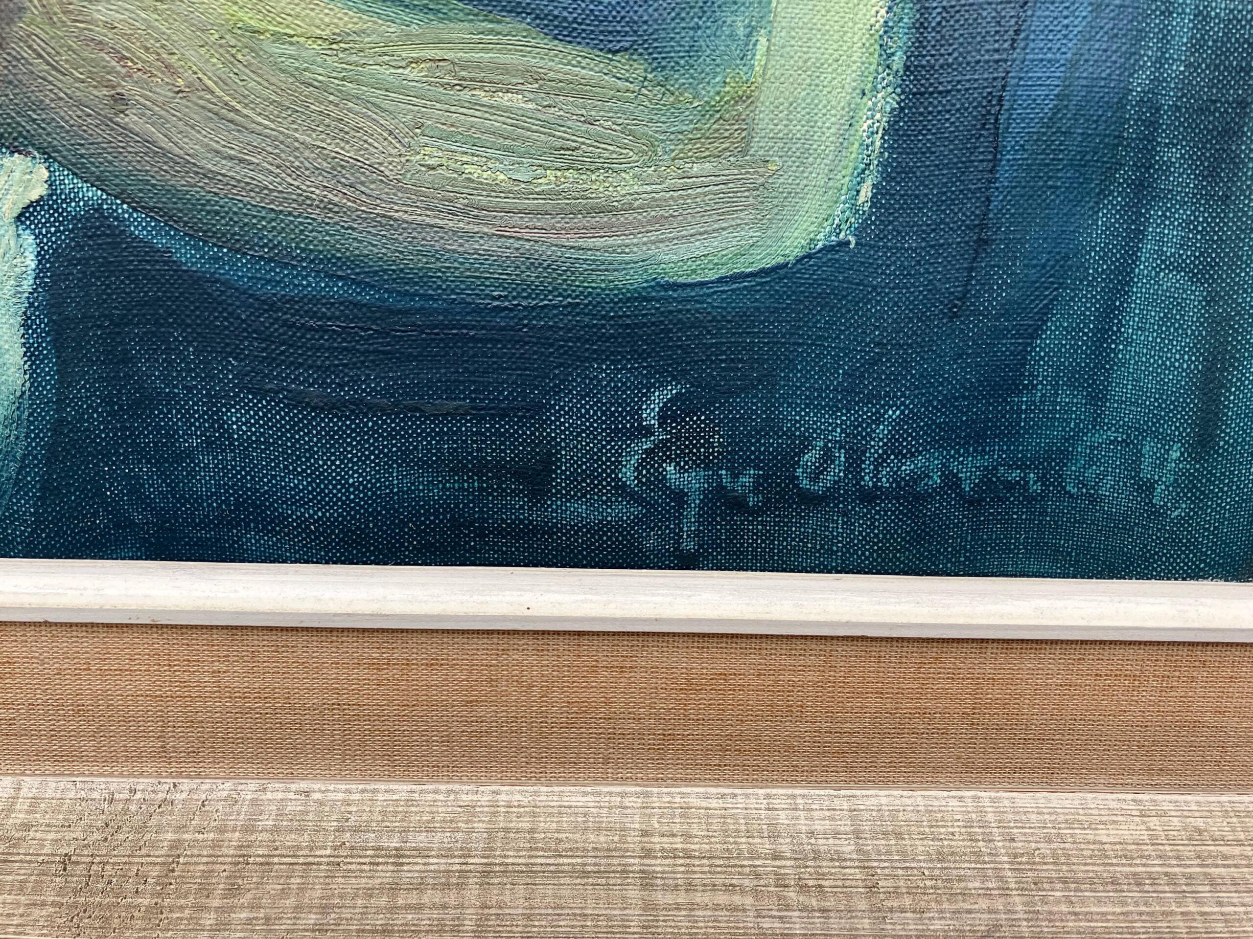 Danish Mid-Century Expressionist Oil Painting: Princess with Parrot, Signed Art - Image 8