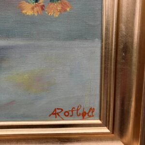 Vintage Floral Still Life Bouquet – Scandinavian Flower Painting Oil on Canvas - Image 4