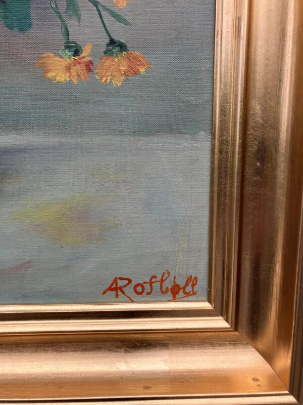 Vintage Floral Still Life Bouquet – Scandinavian Flower Painting Oil on Canvas
