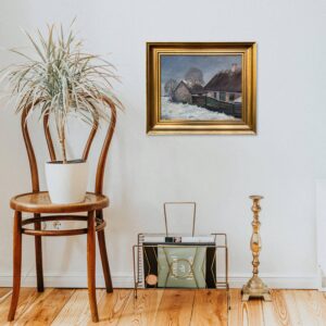 Vintage Danish Winter Landscape Oil Painting by Jacob Meier - Image 2