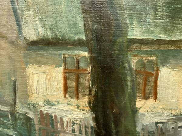 Large Original Danish Countryside Oil Painting – Scandinavian Village Scene, Paul Kastrup