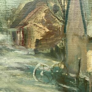 Large Original Danish Countryside Oil Painting – Scandinavian Village Scene, Paul Kastrup - Image 8