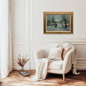 Large Original Danish Countryside Oil Painting – Scandinavian Village Scene, Paul Kastrup - Image 3