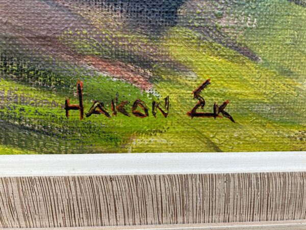 Danish Landscape Oil Painting by Hakon Ek: Mid-Century Modern Art