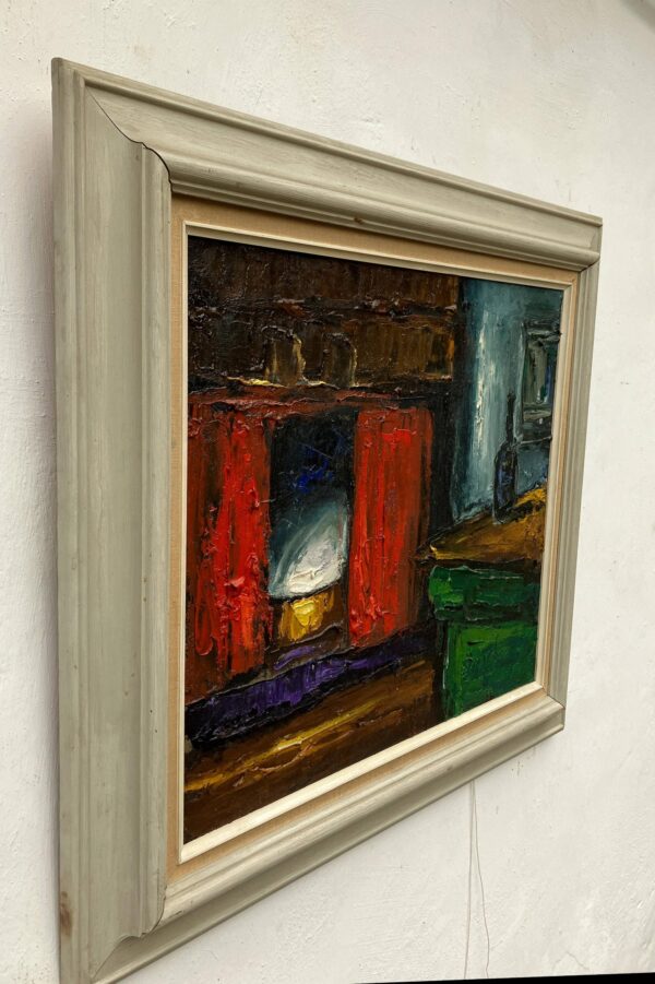 Original Oil painting  - Danish Rustic Farmhouse Interior