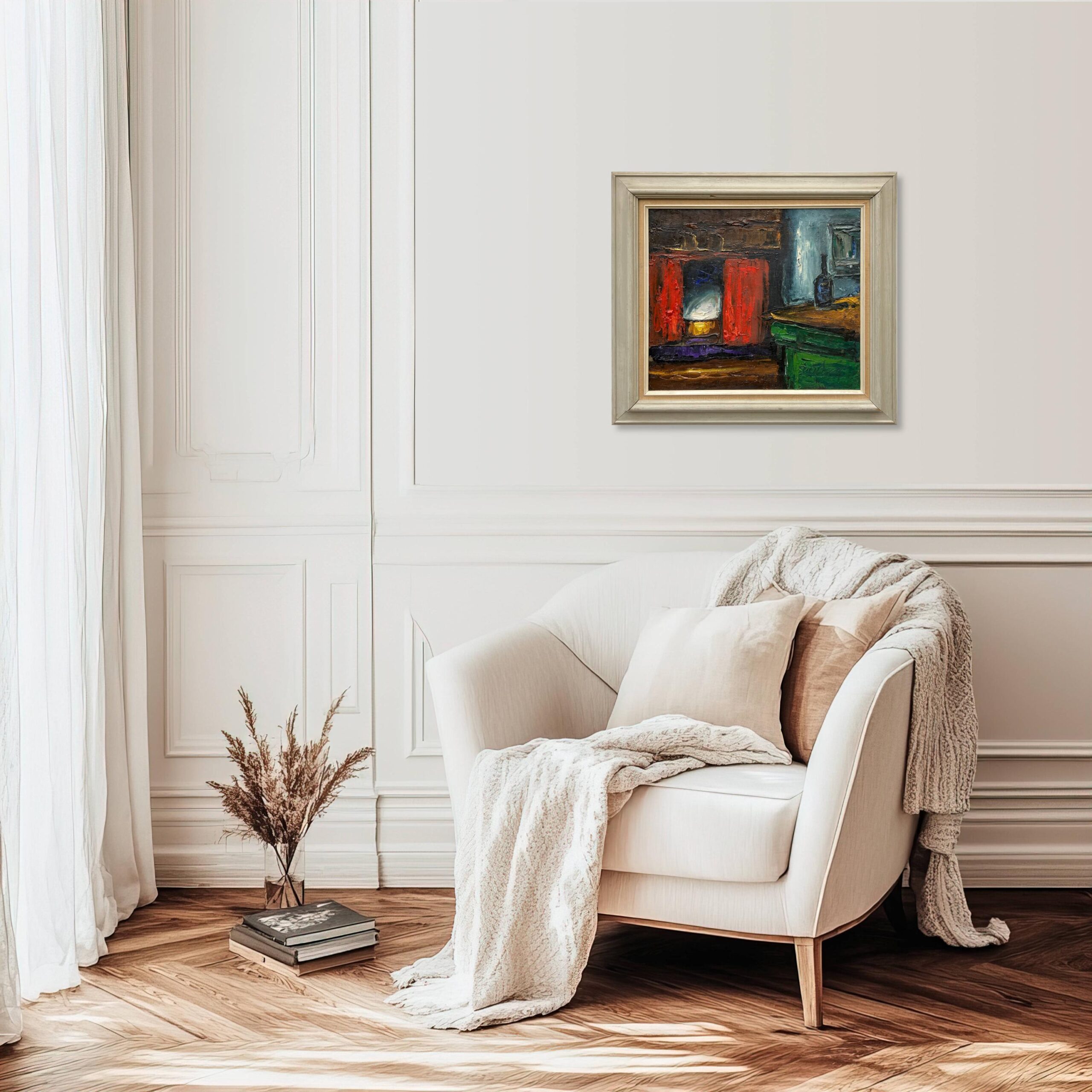 Original Oil painting  - Danish Rustic Farmhouse Interior - Image 3