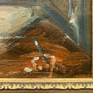 Danish farmhouse interior - Original Vintage Oil Painting - signed by the artist - Mid-Century Art - Image 6