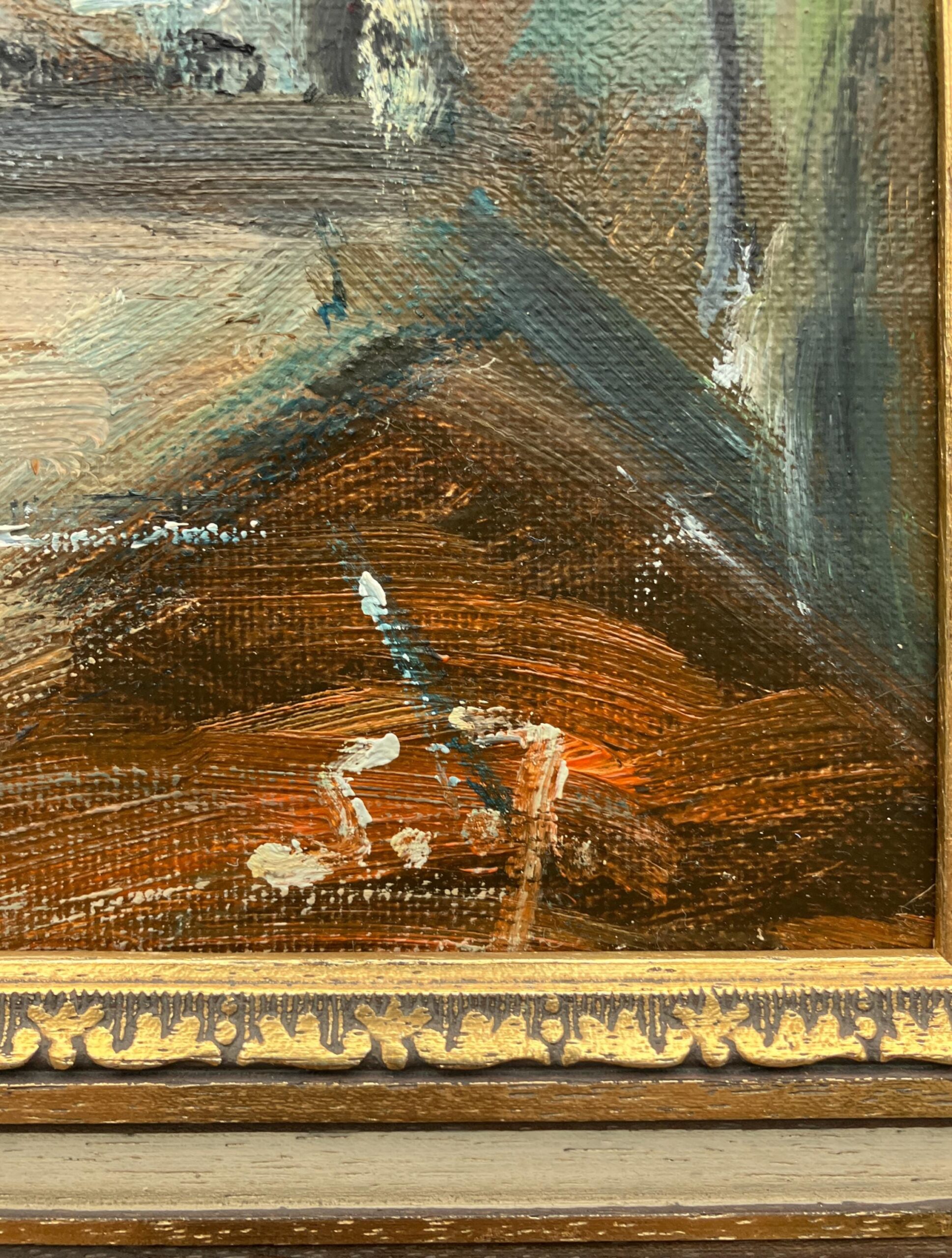 Danish farmhouse interior - Original Vintage Oil Painting - signed by the artist - Mid-Century Art - Image 6