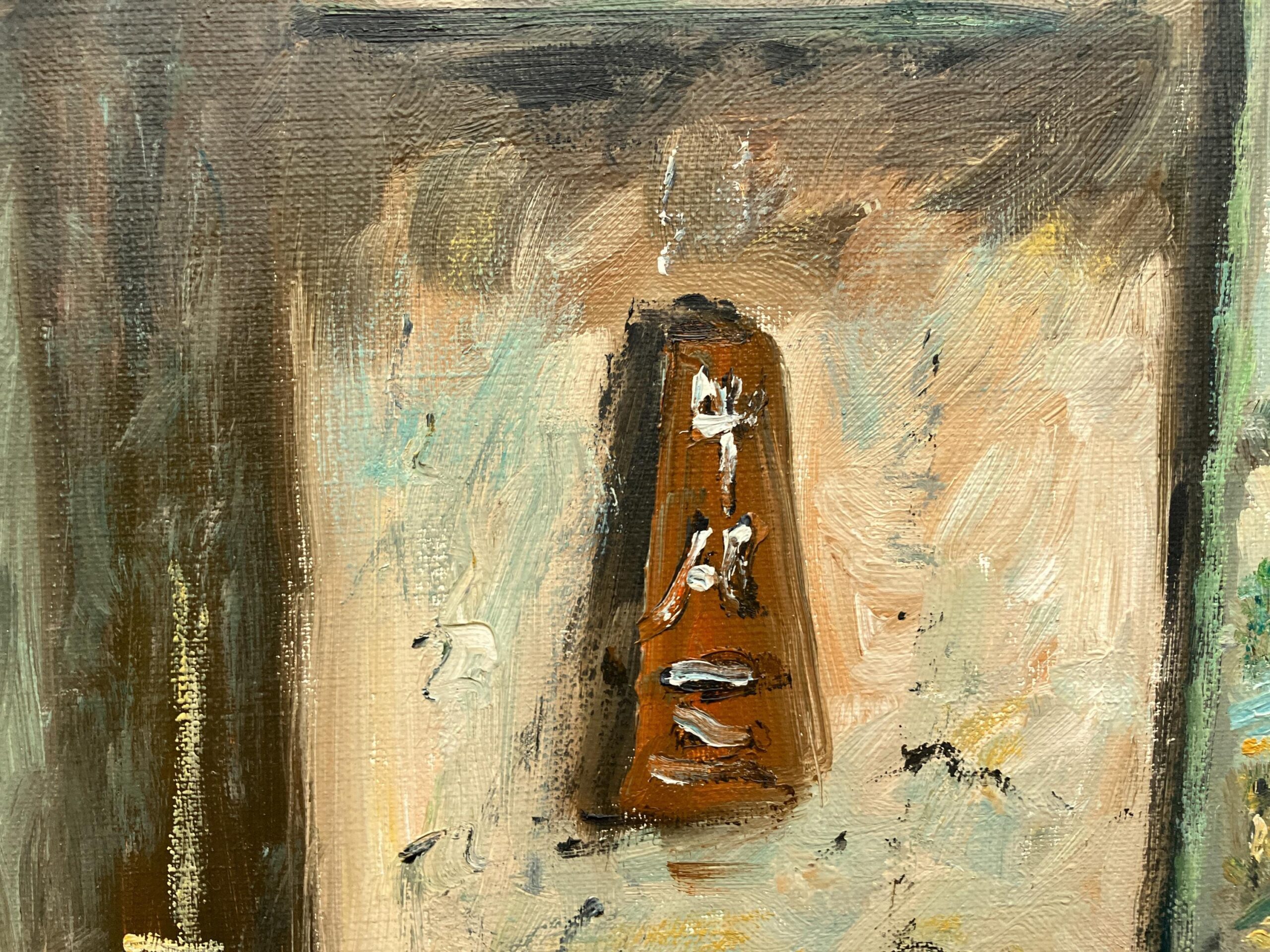Danish farmhouse interior - Original Vintage Oil Painting - signed by the artist - Mid-Century Art - Image 8