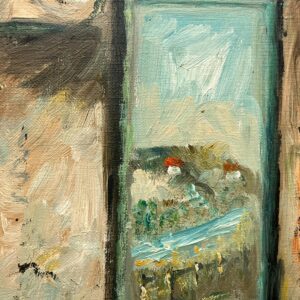 Danish farmhouse interior - Original Vintage Oil Painting - signed by the artist - Mid-Century Art - Image 7