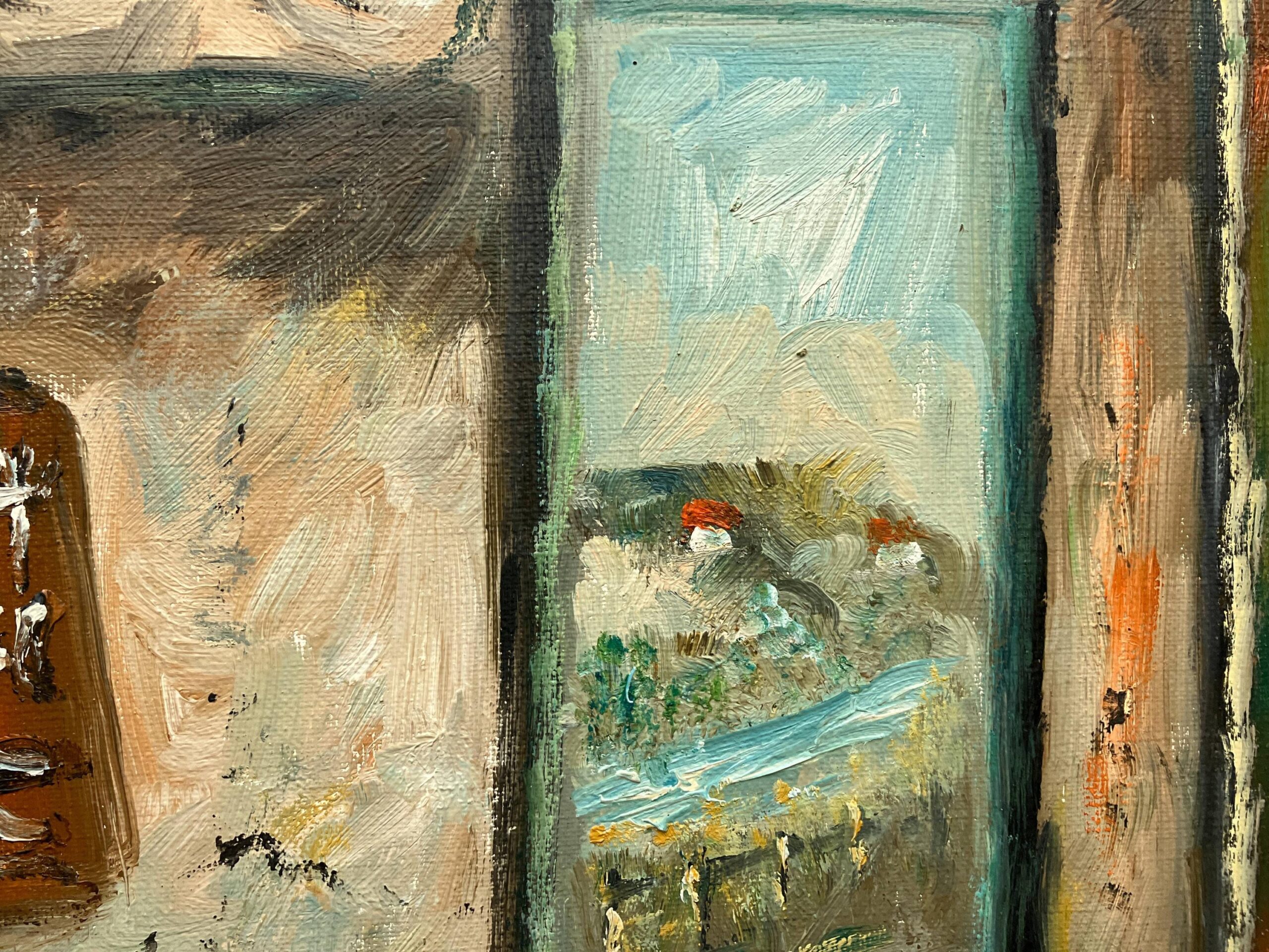 Danish farmhouse interior - Original Vintage Oil Painting - signed by the artist - Mid-Century Art - Image 7
