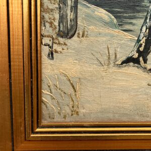 Antique Scandinavian Winter Landscape Oil Painting: Signed Original Wall Art - Image 8