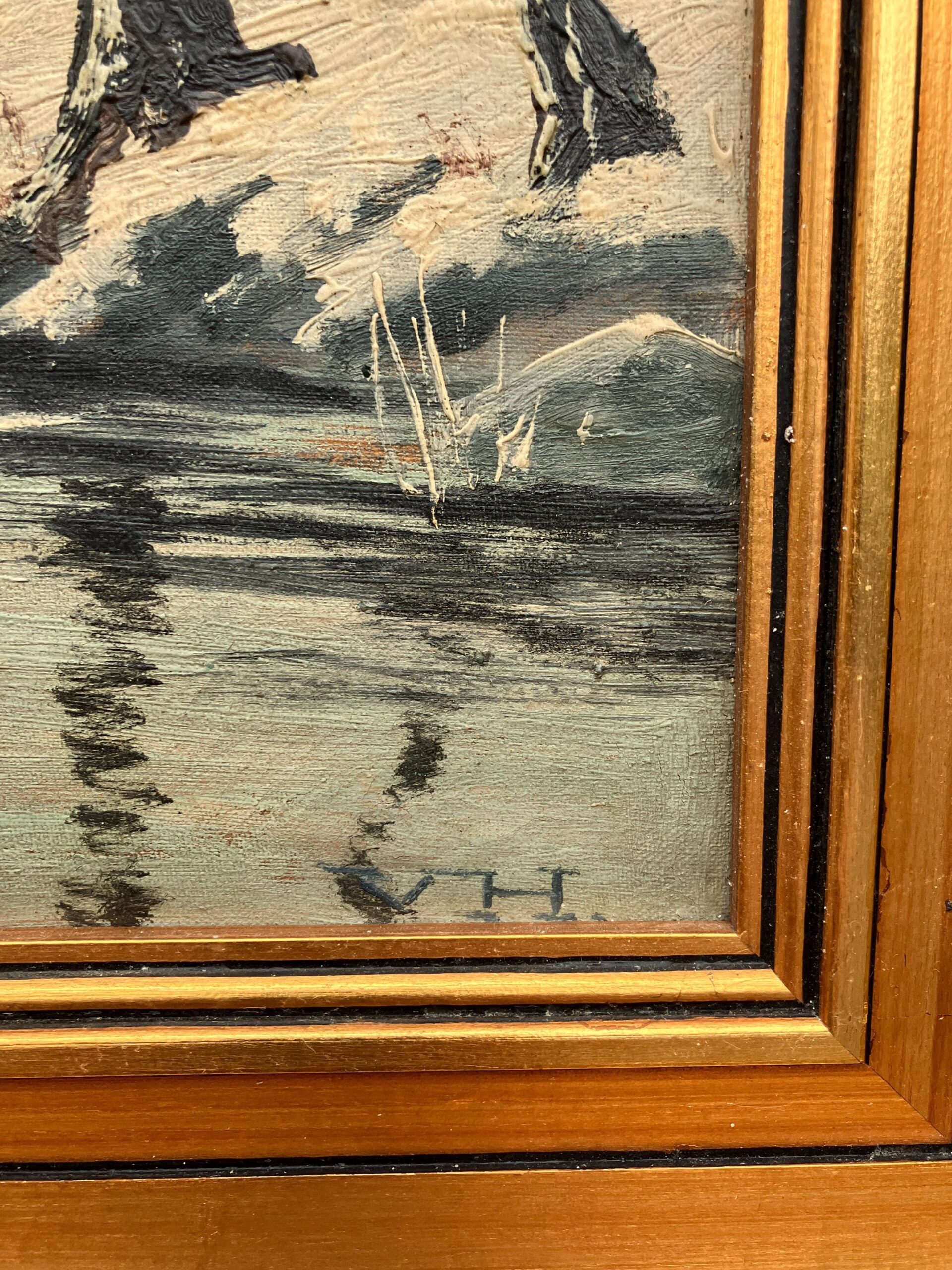 Antique Scandinavian Winter Landscape Oil Painting: Signed Original Wall Art - Image 7