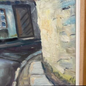 Original Danish Thatched Cottage Oil Painting – Vintage Scandinavian Countryside Art - Image 6