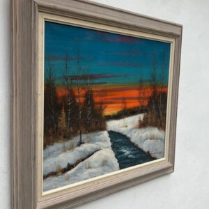 Vintage Danish Winter Landscape Oil Painting: Signed Finn Dannerfjord, Framed - Image 4