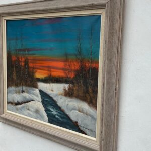 Vintage Danish Winter Landscape Oil Painting: Signed Finn Dannerfjord, Framed - Image 5