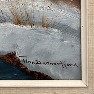 Vintage Danish Winter Landscape Oil Painting: Signed Finn Dannerfjord, Framed - Image 6