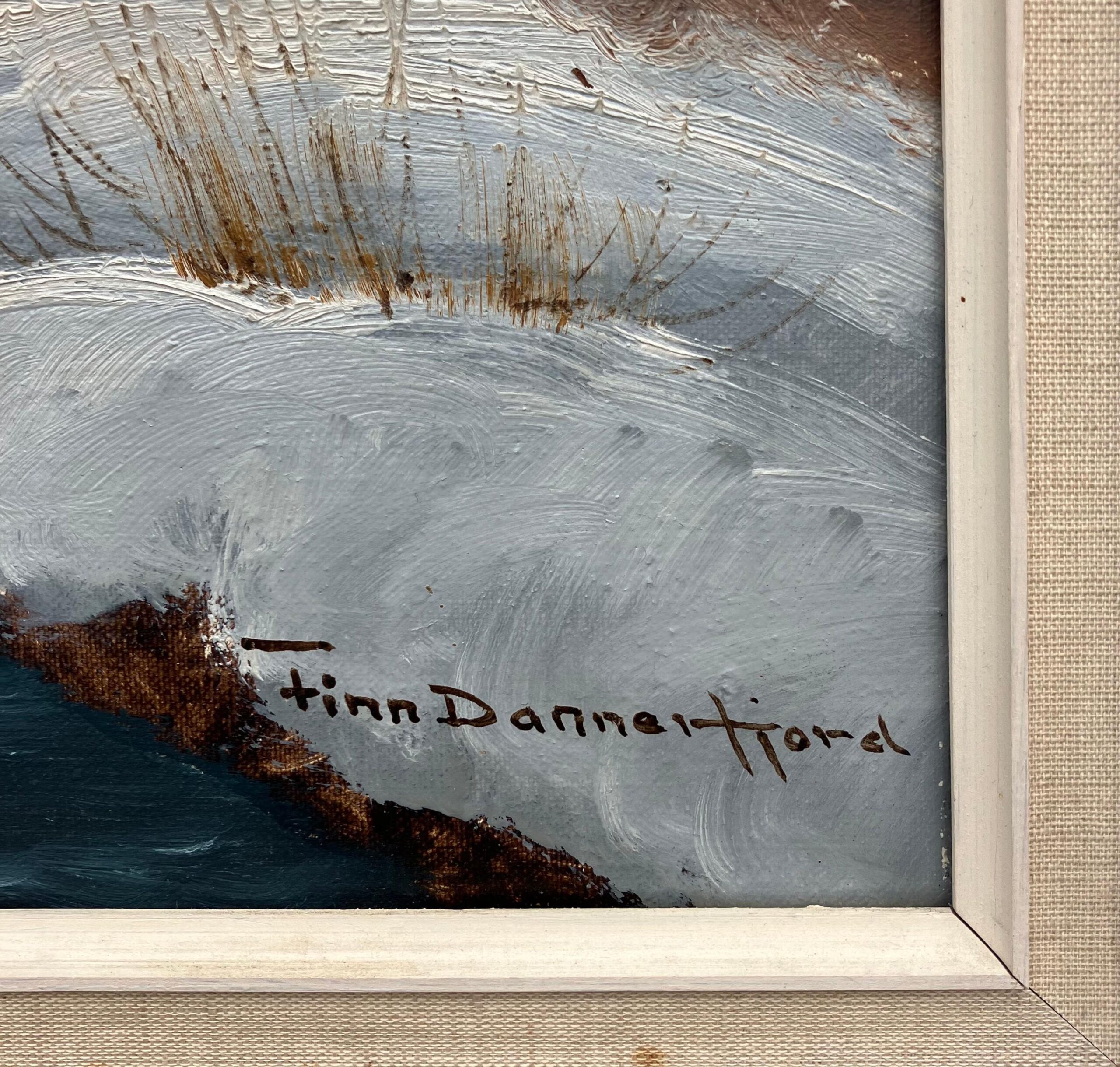 Vintage Danish Winter Landscape Oil Painting: Signed Finn Dannerfjord, Framed - Image 6