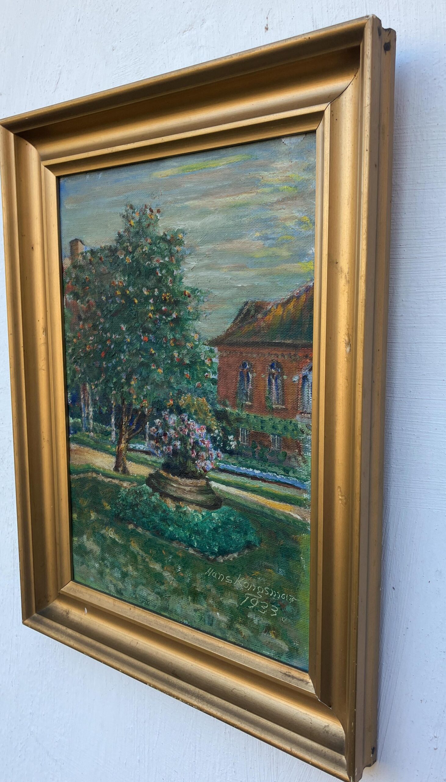Vintage Impressionist Oil Painting: Danish Park Scene, Hans Kongsmar, 1933 - Image 4