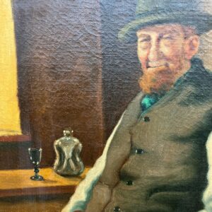 Vintage Oil Painting: Farmer in Sunday Clothes, Signed Artwork - Image 8