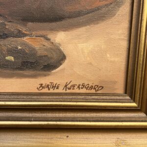 Vintage Danish Still Life Oil Painting: Copper Jug & Onions, Framed Realist Art - Image 3