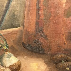 Vintage Danish Still Life Oil Painting: Copper Jug & Onions, Framed Realist Art - Image 6
