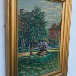 Vintage Impressionist Oil Painting: Danish Park Scene, Hans Kongsmar, 1933 - Image 3