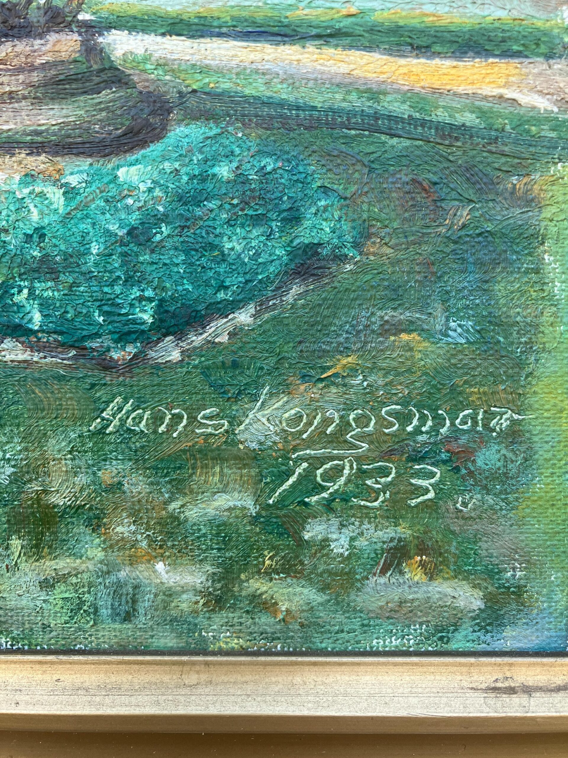 Vintage Impressionist Oil Painting: Danish Park Scene, Hans Kongsmar, 1933 - Image 6