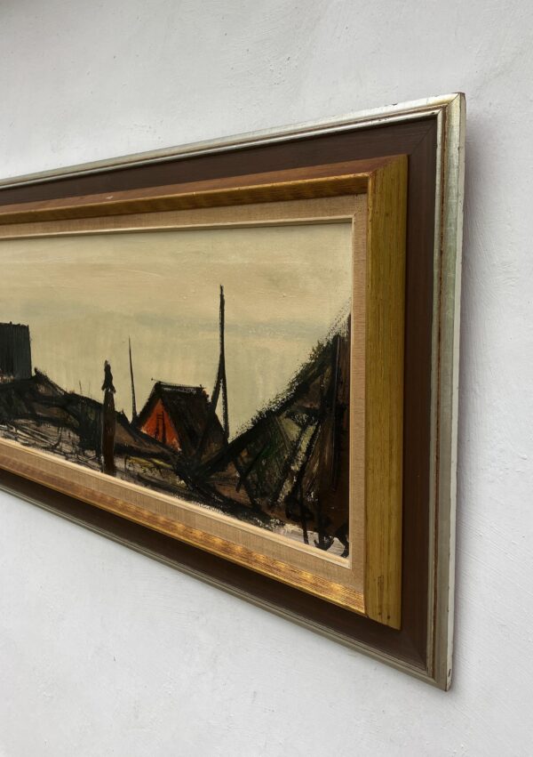 Vintage Expressionist Oil Painting: Danish Coastal Scene, Framed Fine Art