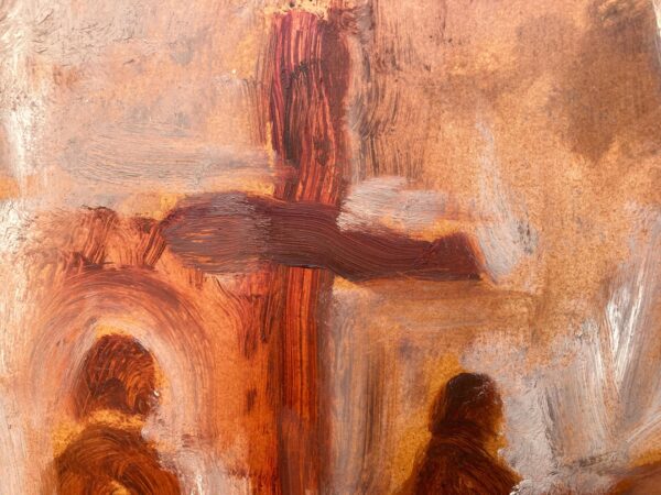 Vintage Expressionist Oil Painting - Svend Aage Tauscher - Dramatic Religious Scene - Framed Danish Fine Art