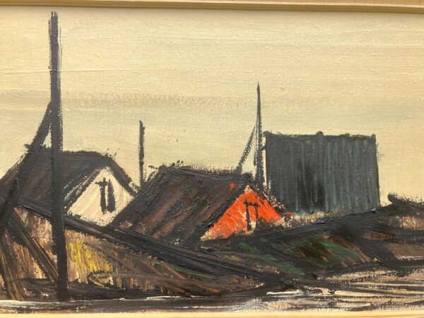 Vintage Expressionist Oil Painting: Danish Coastal Scene, Framed Fine Art