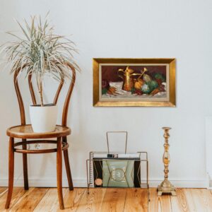 Vintage Impressionist Oil Painting: Golden Pitcher Still Life, Original Framed Swedish Art - Image 2