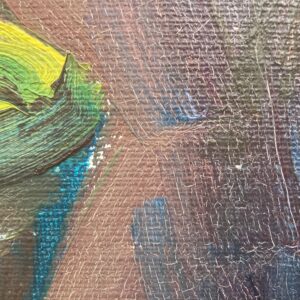 Vintage Expressionist Oil Painting: Danish Still Life with Basket, 1964 - Image 8