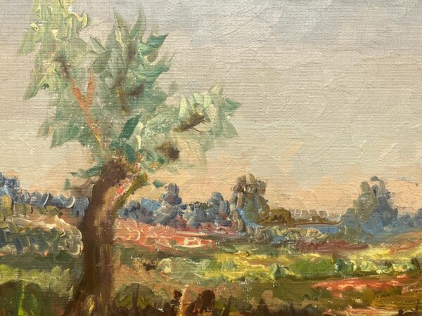 Large Original Scandinavian River Landscape – Swedish Countryside Oil Painting