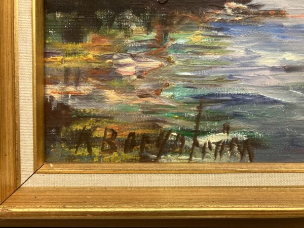 Large Original Scandinavian River Landscape – Swedish Countryside Oil Painting