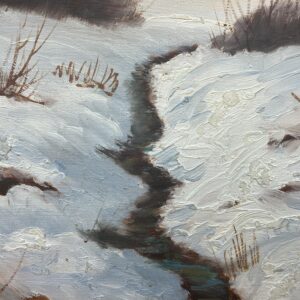 Vintage Impressionist Oil Painting by Finn Dannerfjord - Snowy Sunset Landscape, Framed Danish Fine Art - Image 7