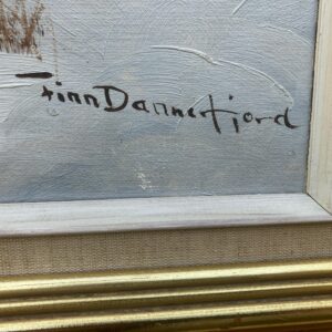 Vintage Impressionist Oil Painting by Finn Dannerfjord - Snowy Sunset Landscape, Framed Danish Fine Art - Image 5