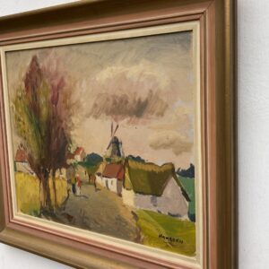 Vintage Impressionist Oil Painting by Axel Hamborn, Swedish Village Scene, Framed Scandinavian  Fine Art - Image 3