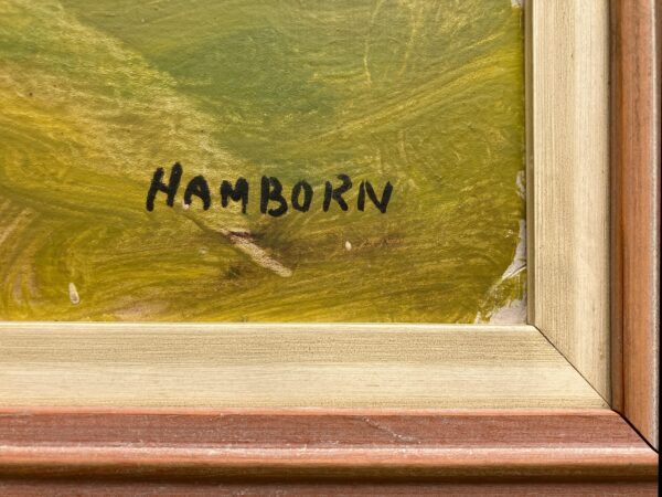 Vintage Impressionist Oil Painting by Axel Hamborn, Swedish Village Scene, Framed Scandinavian  Fine Art