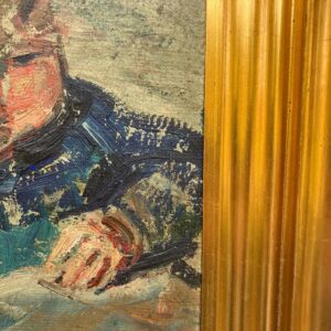 Smaller Vintage Danish Portrait – Child Study, Post-Impressionist Oil on Board, Ludvig Jacobsen, Midcentury - Image 8