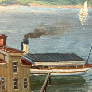 Swedish Vintage  Oil Painting, Coastal Lake Landscape, Scandinavian Framed Art Decor - Image 7