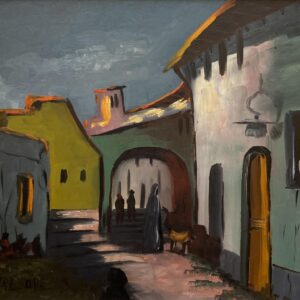 Framed Moroccan Street Scene Oil Painting by Hartvig Jarlhov - Mid-Century Expressionist Art - Image 6