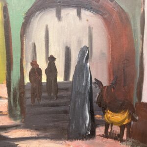 Framed Moroccan Street Scene Oil Painting by Hartvig Jarlhov - Mid-Century Expressionist Art - Image 7
