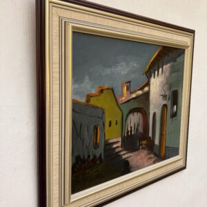 Framed Moroccan Street Scene Oil Painting by Hartvig Jarlhov - Mid-Century Expressionist Art - Image 5